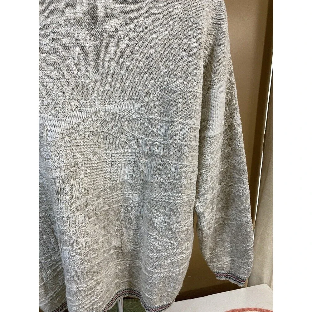 Vintage Jantzen USA Made Embroidered Bird/ House Women’s Woven Sweater Size L - Picture 15 of 16